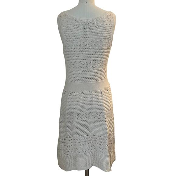 Jessica Simpson Dress White Knit Sweater Fit & Flare Lined Womens Size Medium - Picture 6 of 10